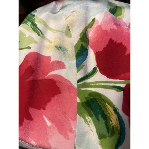 Vtg Oscar de la Renta Studio 100% Silk Shell 2PC Dress Set Floral Duster Size 10 - Picture 6 of 6